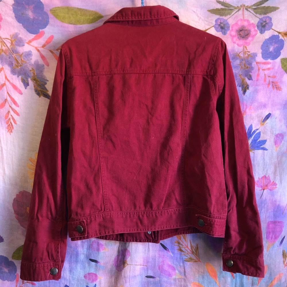 Maroon Denim Jacket - Picture 2 of 3